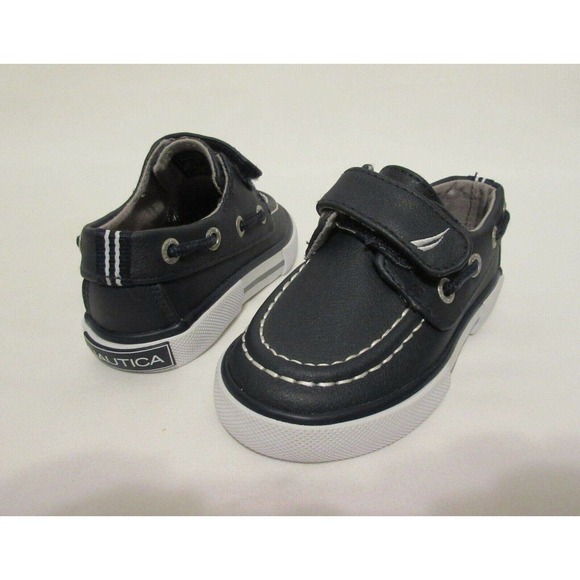 Toddler Boys Size 6 US NAUTICA Navy Blue Boat Shoes Hook and Loop Easy On NEW! - Picture 9 of 11